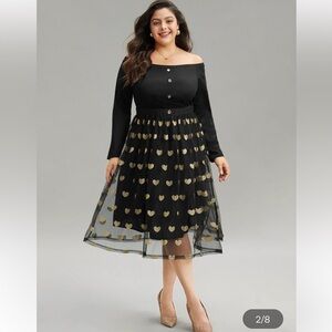 bloom chic heart print dress